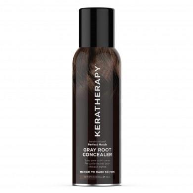 KERATHERAPY Keratin Infused Perfect Match Gray Root Concealer, Dark Brown, 3 oz - Keratherapy | Hair Color USA
