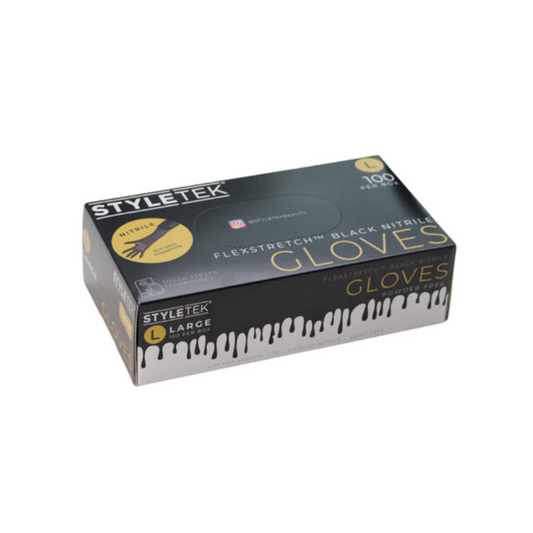 Styletek Black Nitrile Gloves 100pk