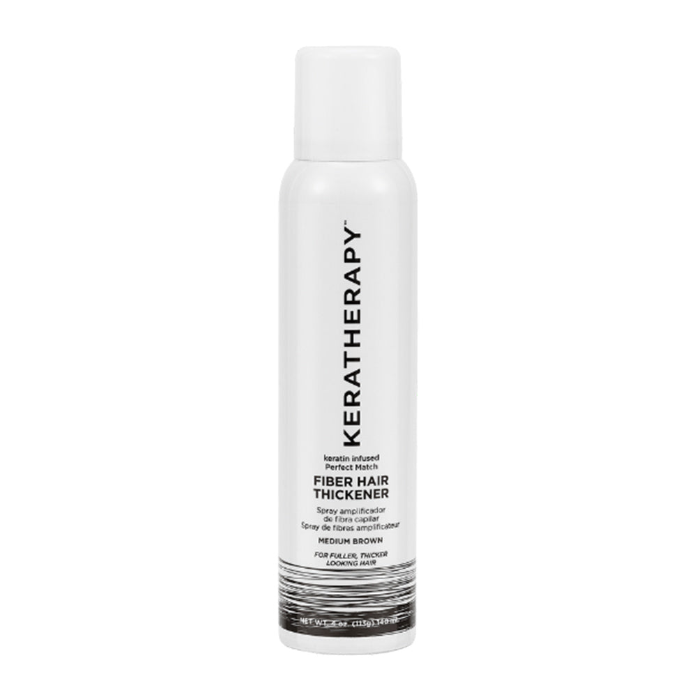 KERATHERAPY Perfect Match FIBER HAIR THICKENER- Medium Brown 4 oz