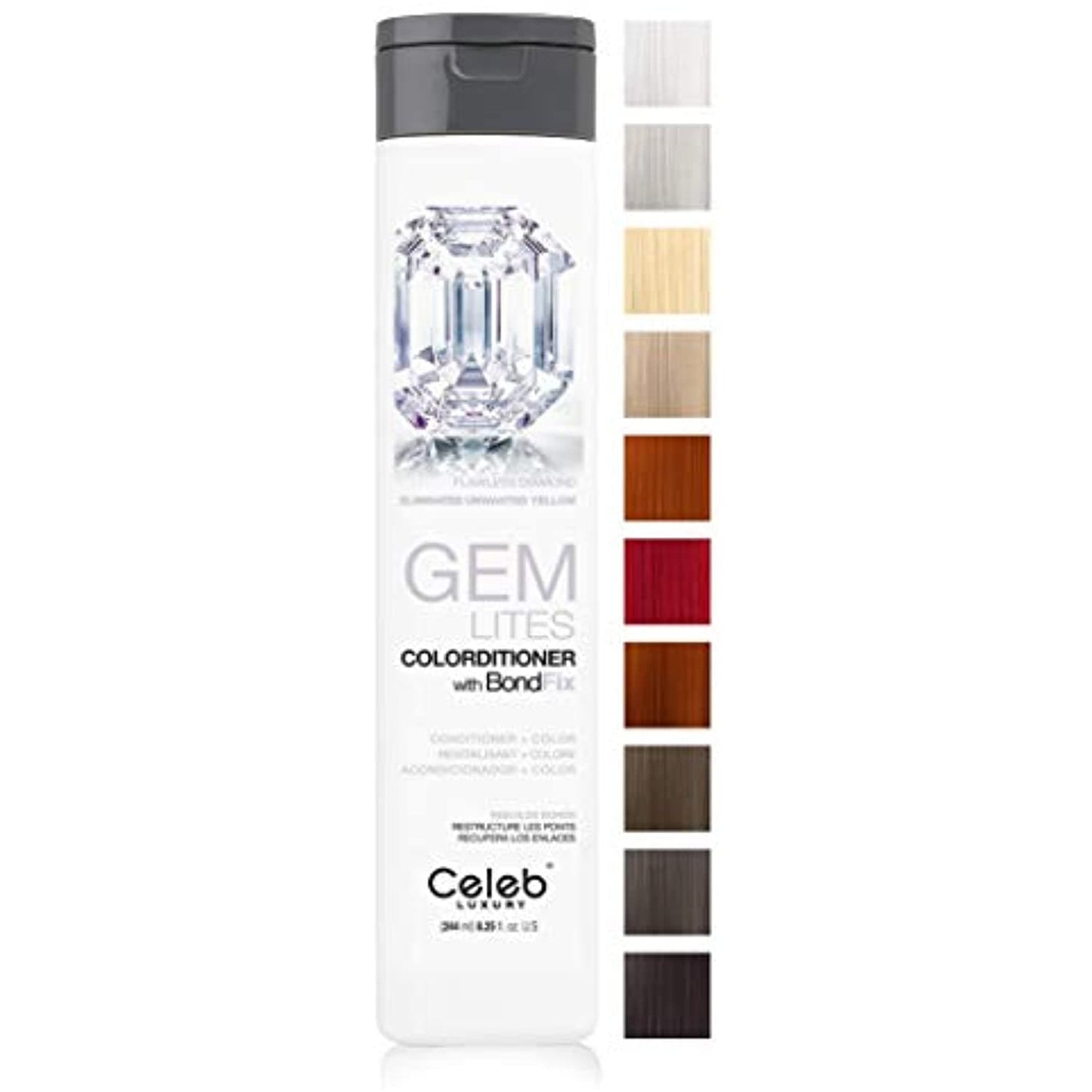 Celeb Luxury GEM LITES Colorditioner with BondFix, Flawless Diamond 8.25oz