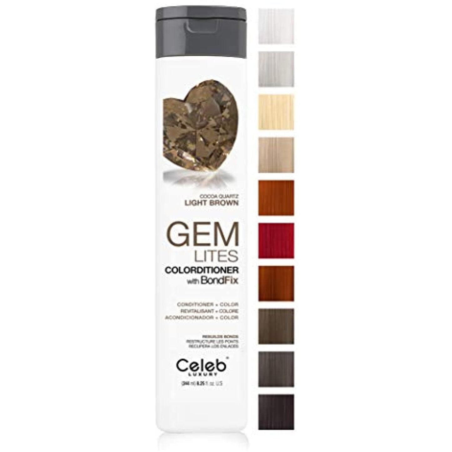 Celeb Luxury GEM LITES Colorditioner with BondFix, Cocoa Quartz, 8.25 fl.oz.
