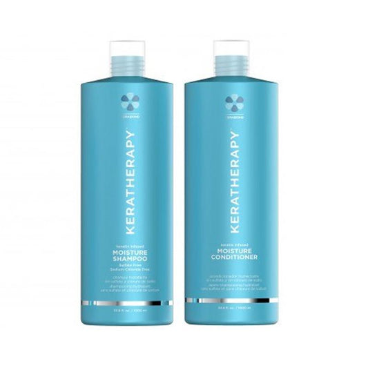 Keratherapy Moisture Shampoo & Conditioner 32oz, Liter Bundle Duo