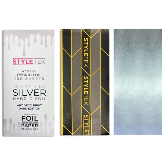 Styletek Foils Sheets Hybrid Foil 10” Black & Gold Print 4”X10” (100 Sheets)
