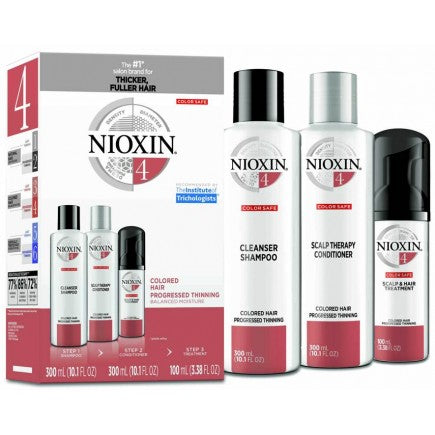 Nioxin System Kit 4 Cleanser 10.1oz, Scalp Therapy 5.07oz, Scalp Treatment 3.38oz