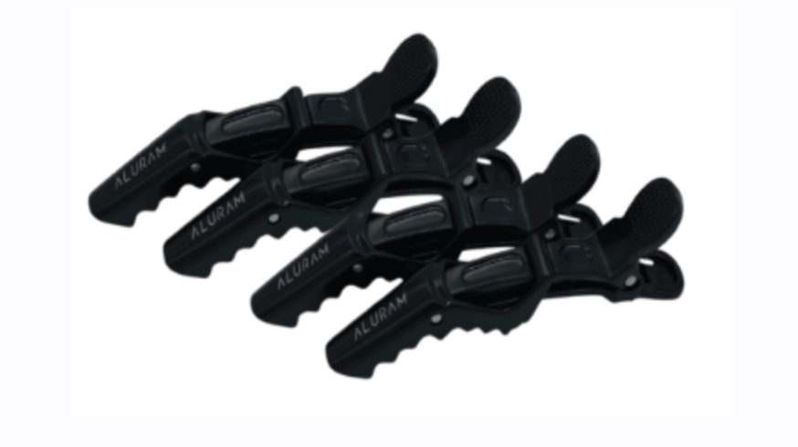 Aluram Alligator Clips Black Pack of 4