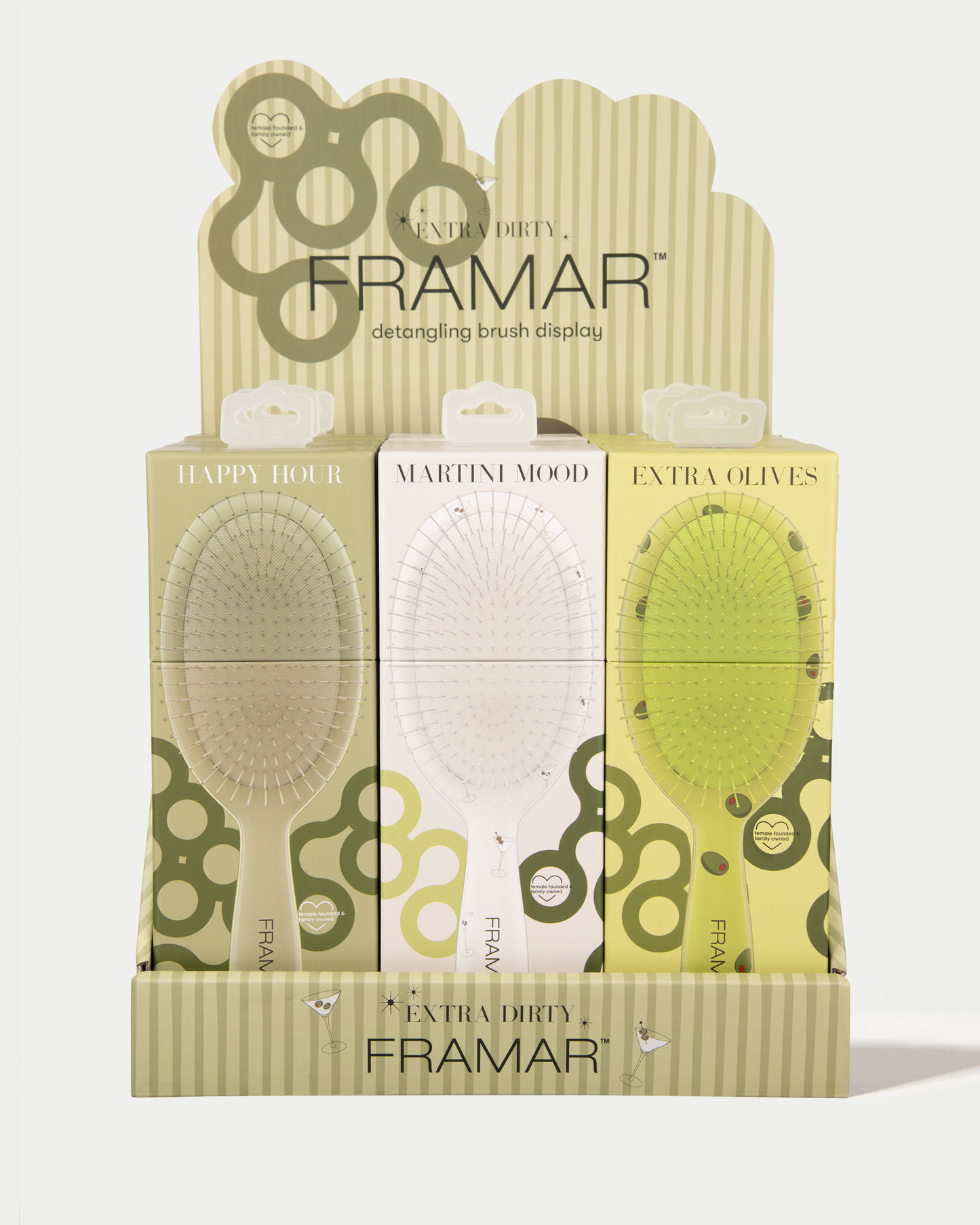 Framar Motivation Monday Detangle Brush 9 Pc Display