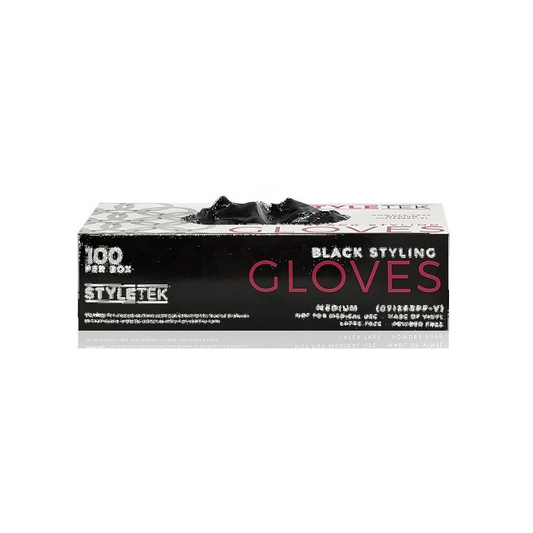 Styletek Black Powder Free Gloves 100ct