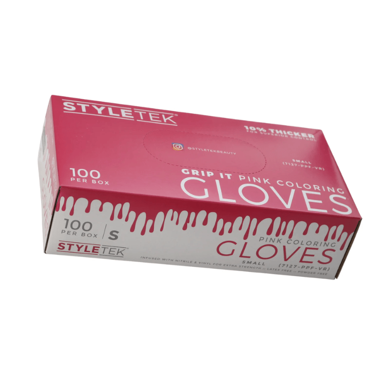 Styletek Pink Powder Free Gloves 100pk - StyleTek | View 3 | Hair Color USA