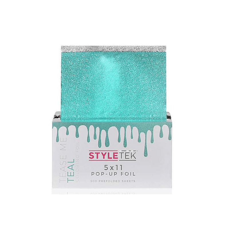Styletek Tease Me Teal Embossed Pop-Up Foil 500ct 5x11 - StyleTek | Hair Color USA