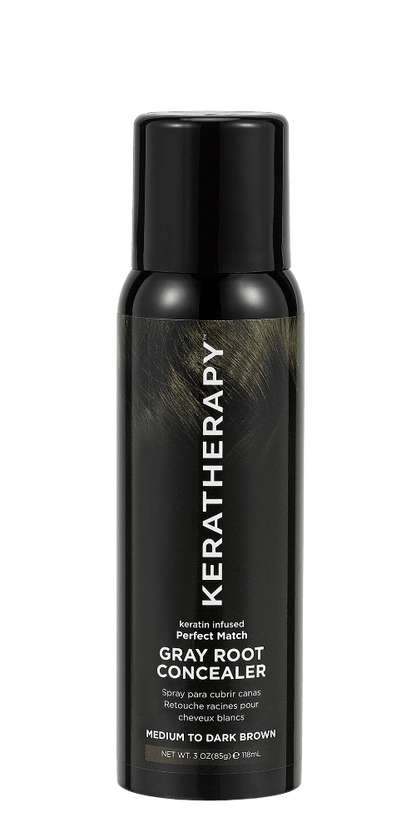 Keratherapy KERATHERAPY Keratin Infused Perfect Match Gray Root Concealer, Dark Brown, 3 oz
