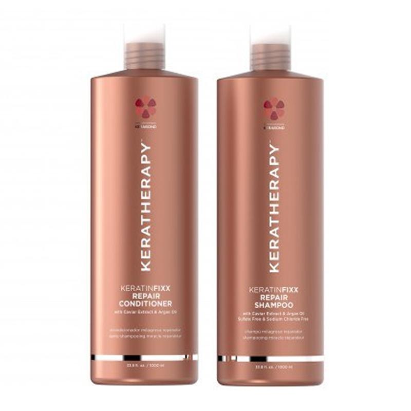 Keratherapy KeratinFixx Repair Shampoo and Conditioner Liter/ 33.8 oz Duo