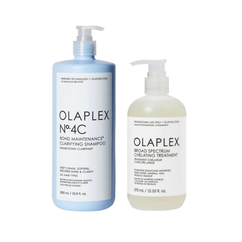 Olaplex No. 4C Clarifying Shampoo,33.8oz, Broad Spectrum Chelating Treatment,12.55oz DUO